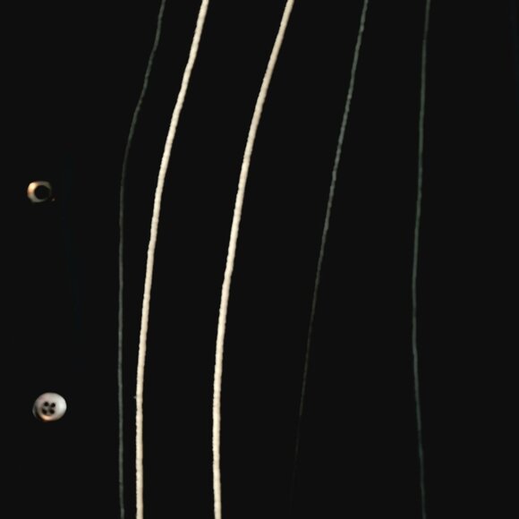 Holiday Party Black Short Sleeve Pin Striped Casual Rayon Dress Shirt - Picture 7 of 8